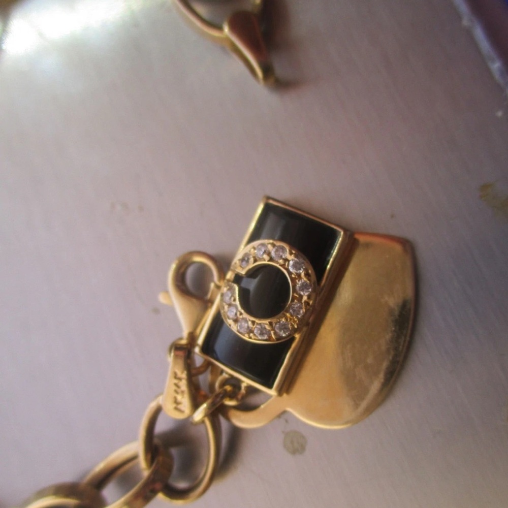 Gold Chain Bracelet with Heart Charm 14 k - Picture 2 of 7